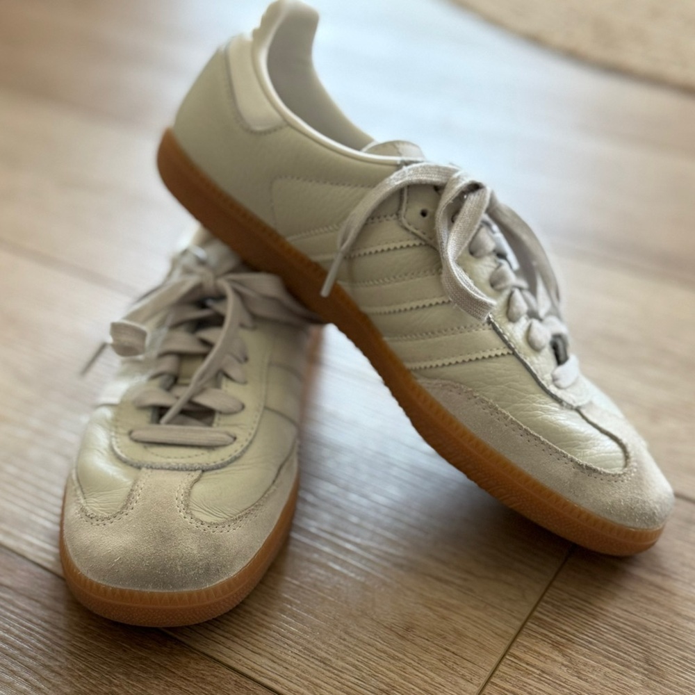 adidas Women's Sneakers - Cream and Tan - worn a few times. Size 8.5